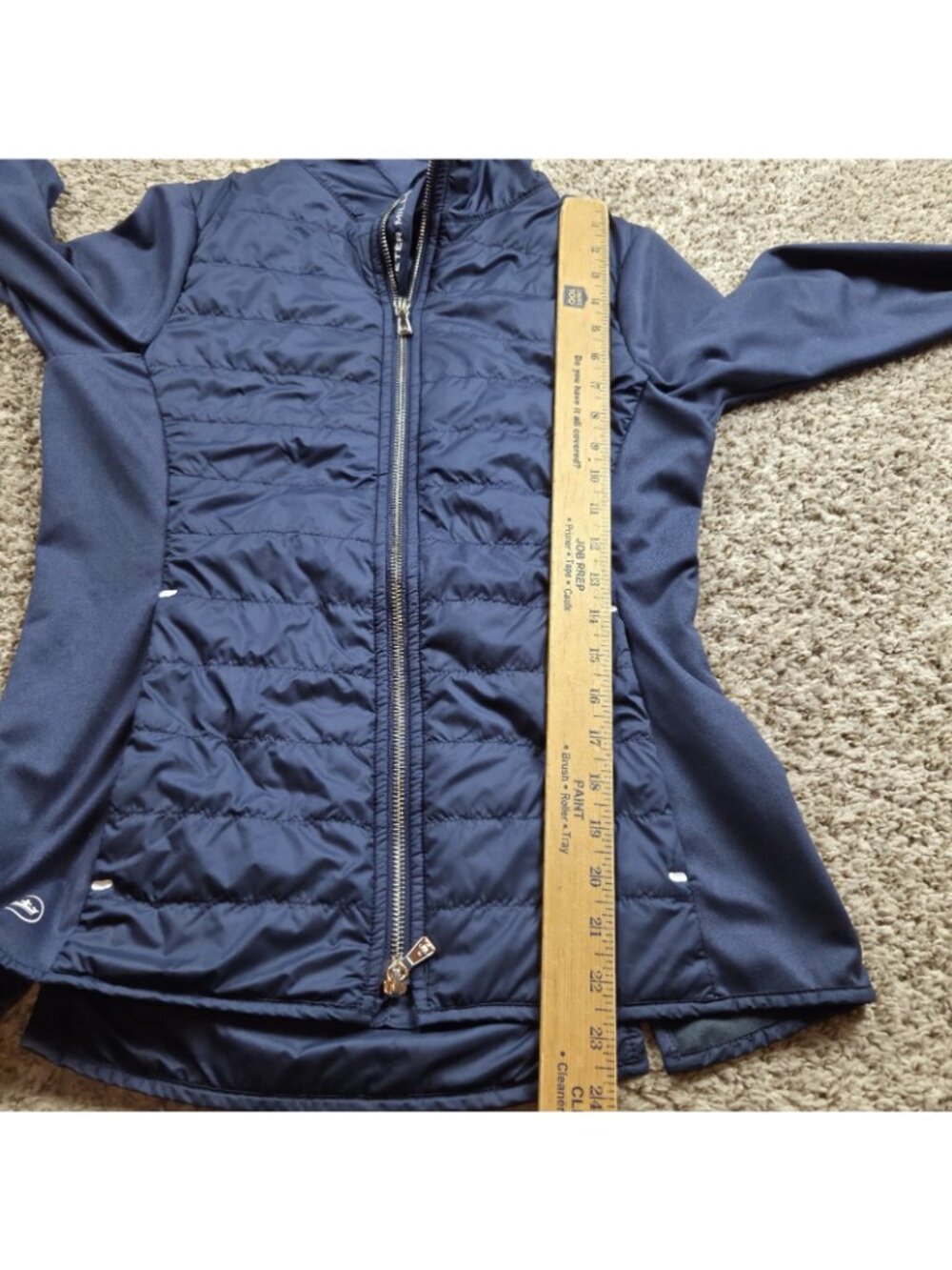 Peter Millar Jacket Womens Small Blue Quilted Hybrid Full Zip Puffer Logo - Picture 4 of 5